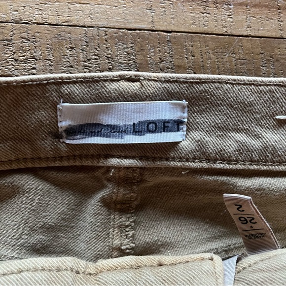 Tan denim cropped raw hem jeans - Picture 3 of 8